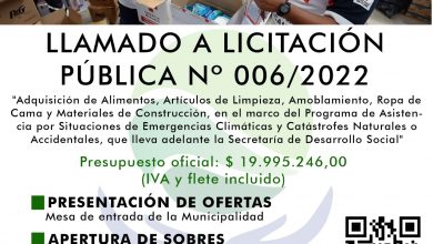Photo of Prórroga de la apertura de sobres de Licitación Pública N°006/2022