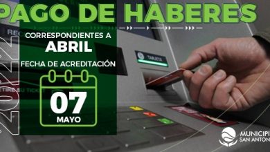 Photo of #Haberes | El sábado 7 de mayo se abonan los salarios de abril
