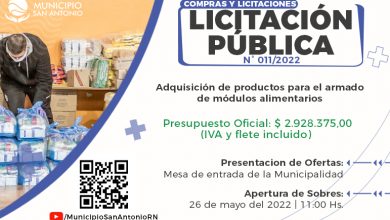 Photo of #ComprasYLicitaciones | Licitación Pública para adquirir productos para el armado de módulos alimentarios