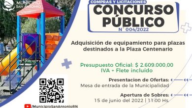 Photo of #ComprasYLicitaciones | Concurso Público de Precios para la adquisición equipamiento para la Plaza Centenario