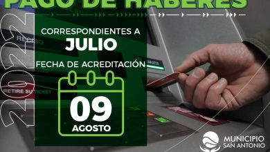 Photo of #Haberes | El martes 09 de agosto se abonan los salarios de julio