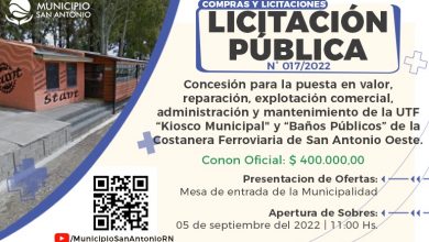 Photo of #SAO | Licitación Pública para la concesión de “Kiosco y Baños Públicos” de la Costanera Ferroviaria