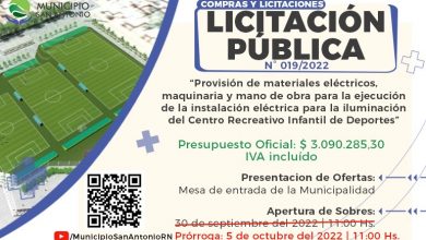 Photo of #SAO | Prórroga de la apertura de sobres y venta del pliego de la Licitación Pública N°019/2022