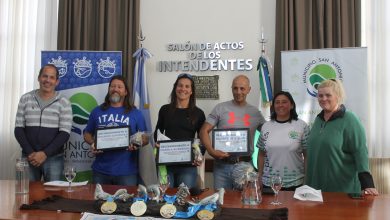 Photo of #Deportes | Recibimiento a Mariela Aliborton, Eduardo Gutiérrez y Mauro Scalesa, participantes del Mundial de Salvamento Acuático