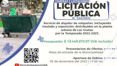 Photo of #LasGrutas | Licitación Pública para el alquiler de volquetes