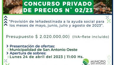 Photo of Concurso Privado de Precios para la provisión de leña destinada a la ayuda social