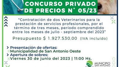 Photo of Nuevo Concurso Privado de Precios para la contratación de veterinarios