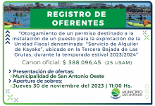 Photo of Llamado a Registro de Oferentes para el servicio de alquiler de kayaks en Las Grutas
