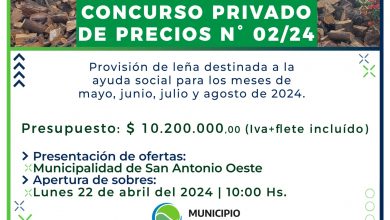 Photo of Concurso Privado de Precios N°002/2024 para la provisión de leña destinada a la ayuda social