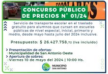 Photo of Concurso Público de Precios para el servicio de transporte escolar